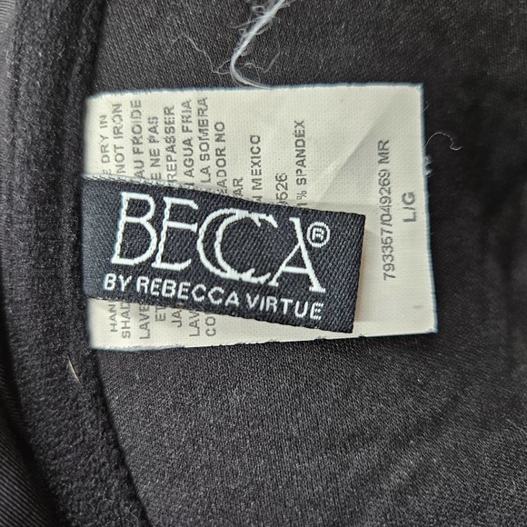 Becca Rebecca Virtue Black Underwire Halter Twist Front pushUp Cup Bikini Size L - Picture 3 of 7